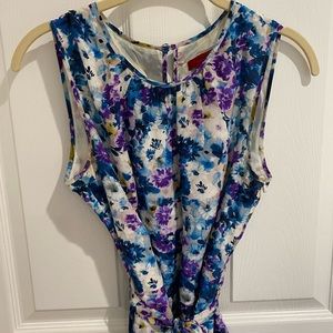 HUGO BOSS floral silk dress with tie waist size 6